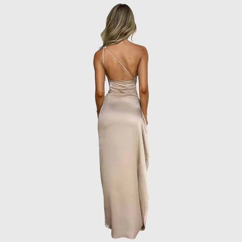 Lisa – Elegantes Ein-Schulter-Kleid aus Satin für Damen