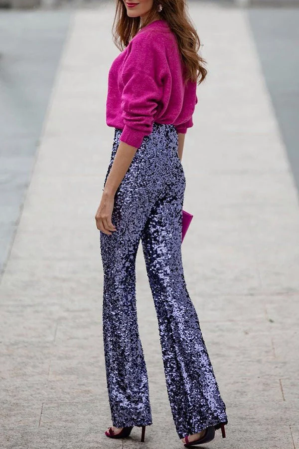 Anja – Ausgestellte Paillettenhose für Damen