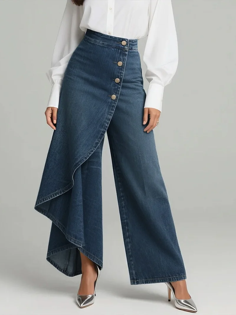 Maya – Stilvolle Jeans mit hoher Taille und weitem Bein für Damen