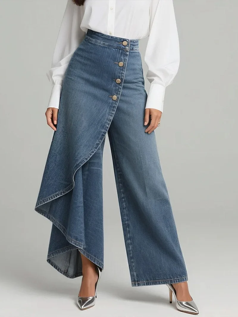 Maya – Stilvolle Jeans mit hoher Taille und weitem Bein für Damen