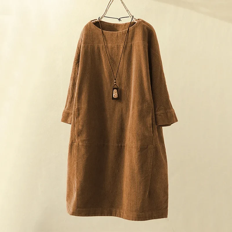 Ingrid – Lässiges Cordkleid für Damen