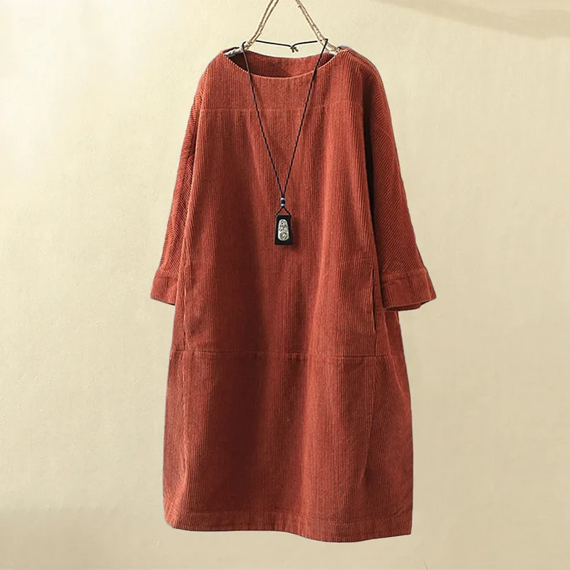 Ingrid – Lässiges Cordkleid für Damen