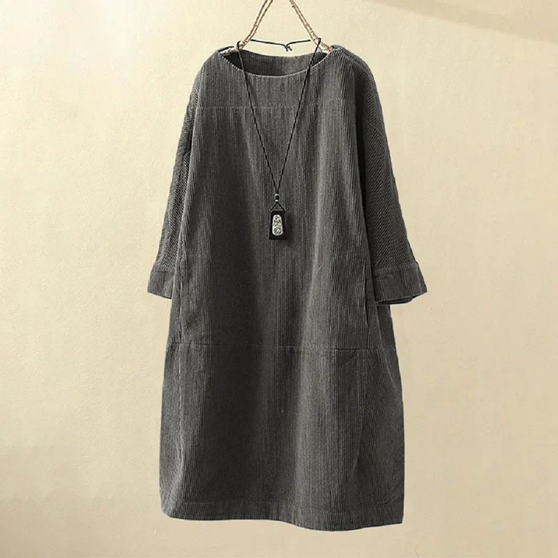 Ingrid – Lässiges Cordkleid für Damen