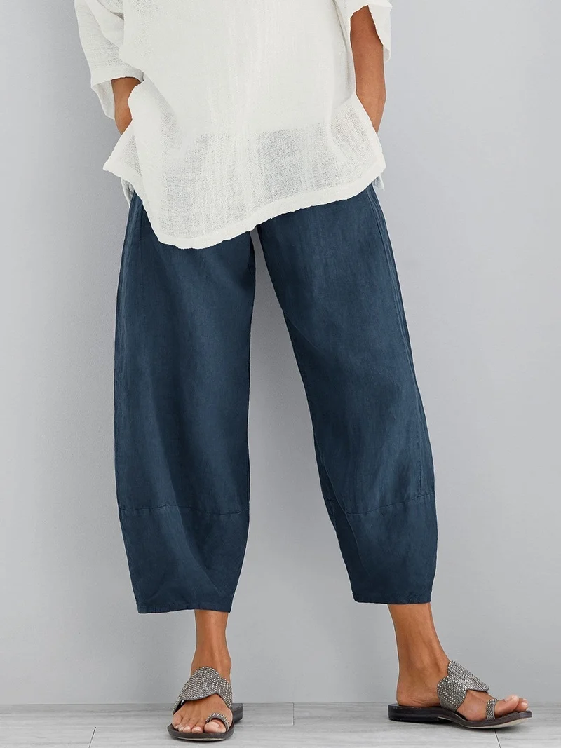 Marie – Lässige, lockere 3/4-Hose aus Leinen für Damen