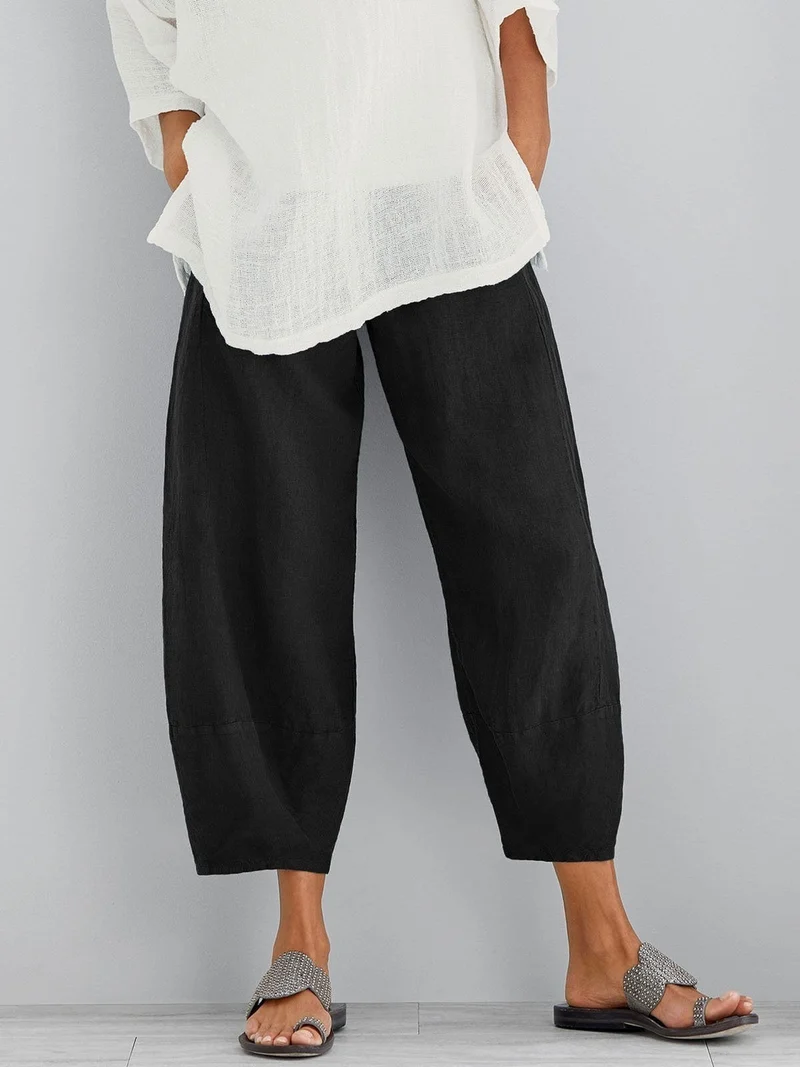 Marie – Lässige, lockere 3/4-Hose aus Leinen für Damen