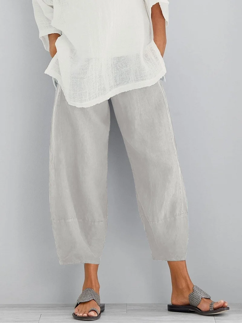 Marie – Lässige, lockere 3/4-Hose aus Leinen für Damen