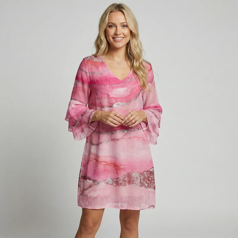 Johanna – Elegantes Minikleid mit Rüschenärmeln für Damen