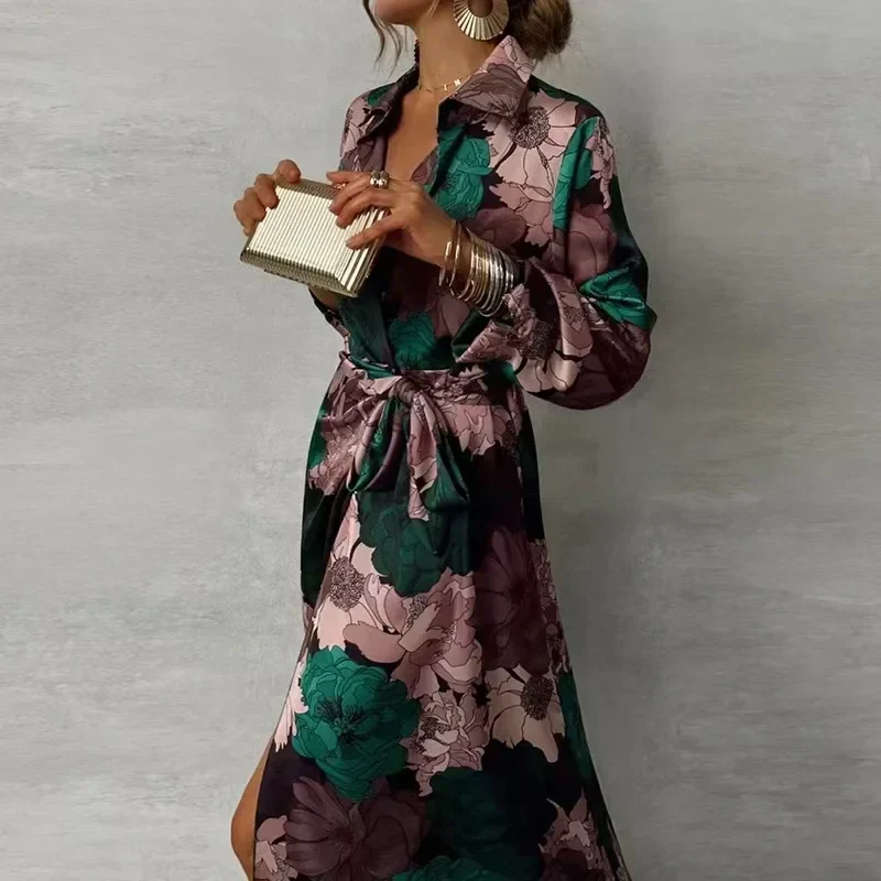 Amelie – Elegantes Maxikleid mit Blumenmuster für Damen