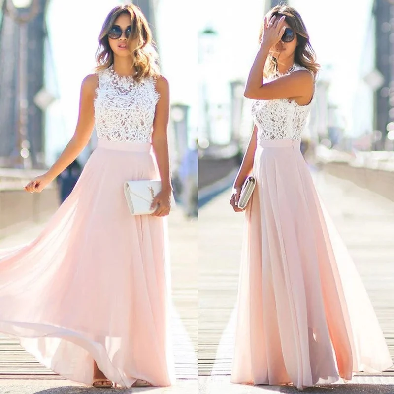 Leni – Elegantes Maxikleid mit Spitzenoberteil für Damen