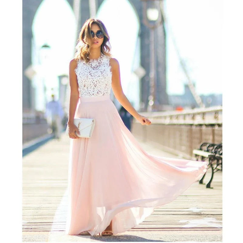 Leni – Elegantes Maxikleid mit Spitzenoberteil für Damen