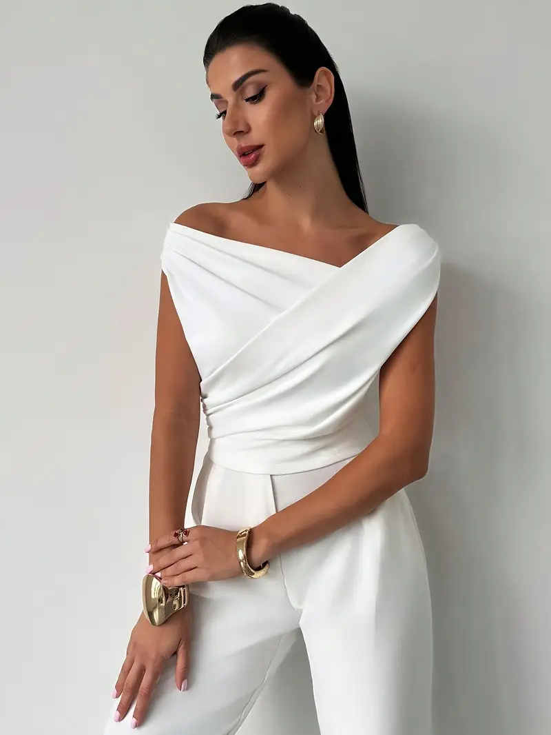Luisa – Elegante Bluse mit drapierten Schultern für Damen