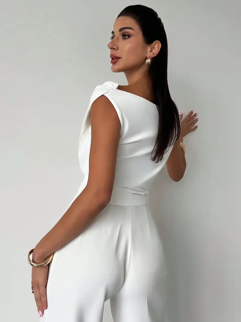 Luisa – Elegante Bluse mit drapierten Schultern für Damen