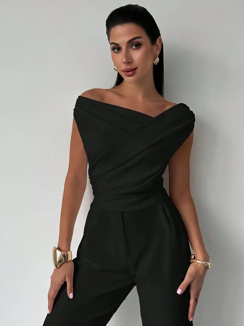 Luisa – Elegante Bluse mit drapierten Schultern für Damen