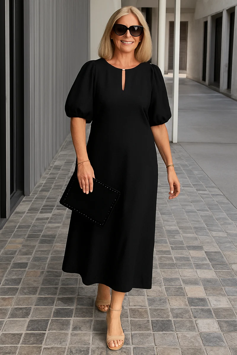 Maren – Elegantes Kleid mit Puffärmeln für Damen