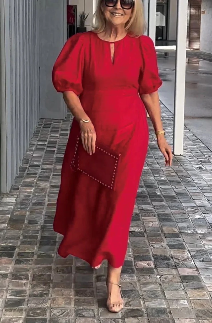 Maren – Elegantes Kleid mit Puffärmeln für Damen