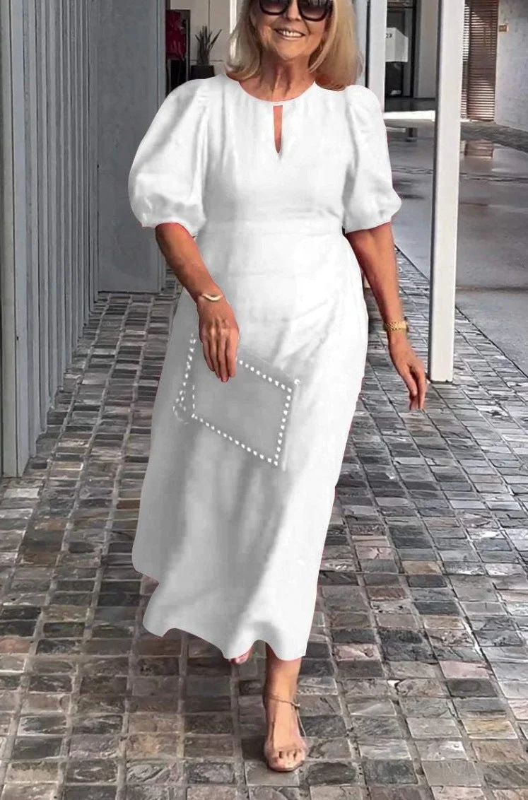 Maren – Elegantes Kleid mit Puffärmeln für Damen