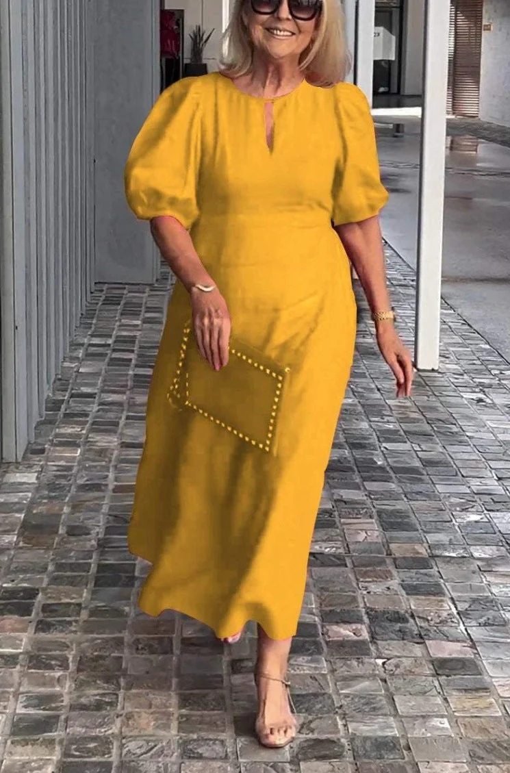 Maren – Elegantes Kleid mit Puffärmeln für Damen