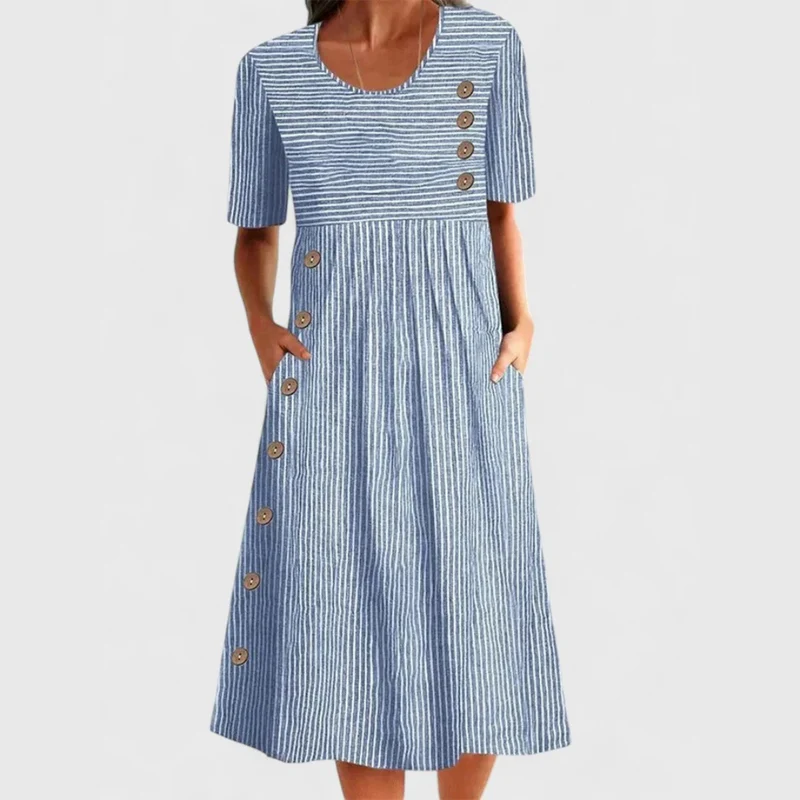 Irina – Stilvolles gestreiftes Midikleid für Damen