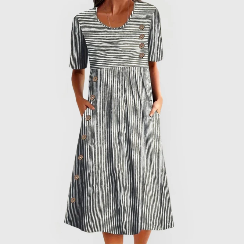 Irina – Stilvolles gestreiftes Midikleid für Damen