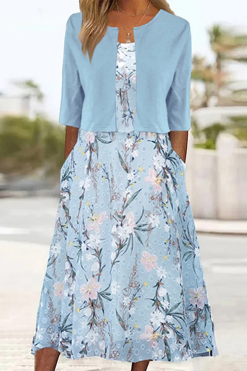 Doreen – Zweiteiliges Kleid mit Blumenmuster für Damen
