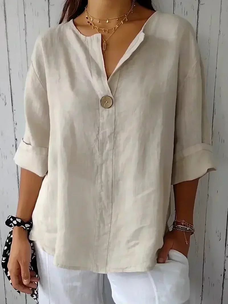 Lina – Lässige Bluse mit V-Ausschnitt für Damen