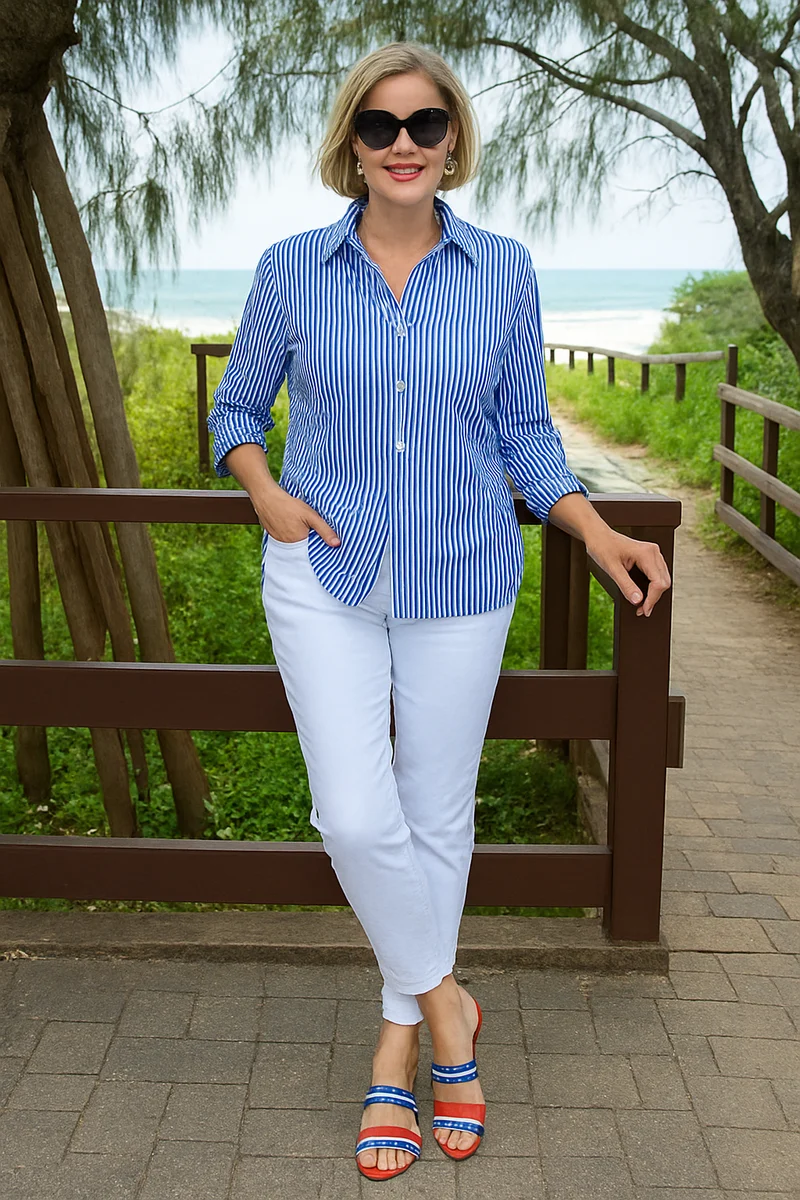 Julia – Stilvolle gestreifte Bluse für Damen