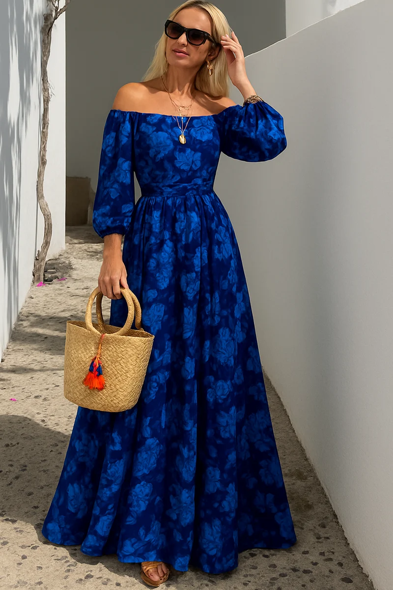 Katrin – Elegantes schulterfreies Maxikleid für Damen