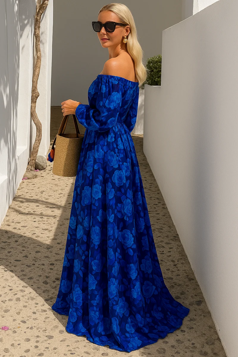 Katrin – Elegantes schulterfreies Maxikleid für Damen