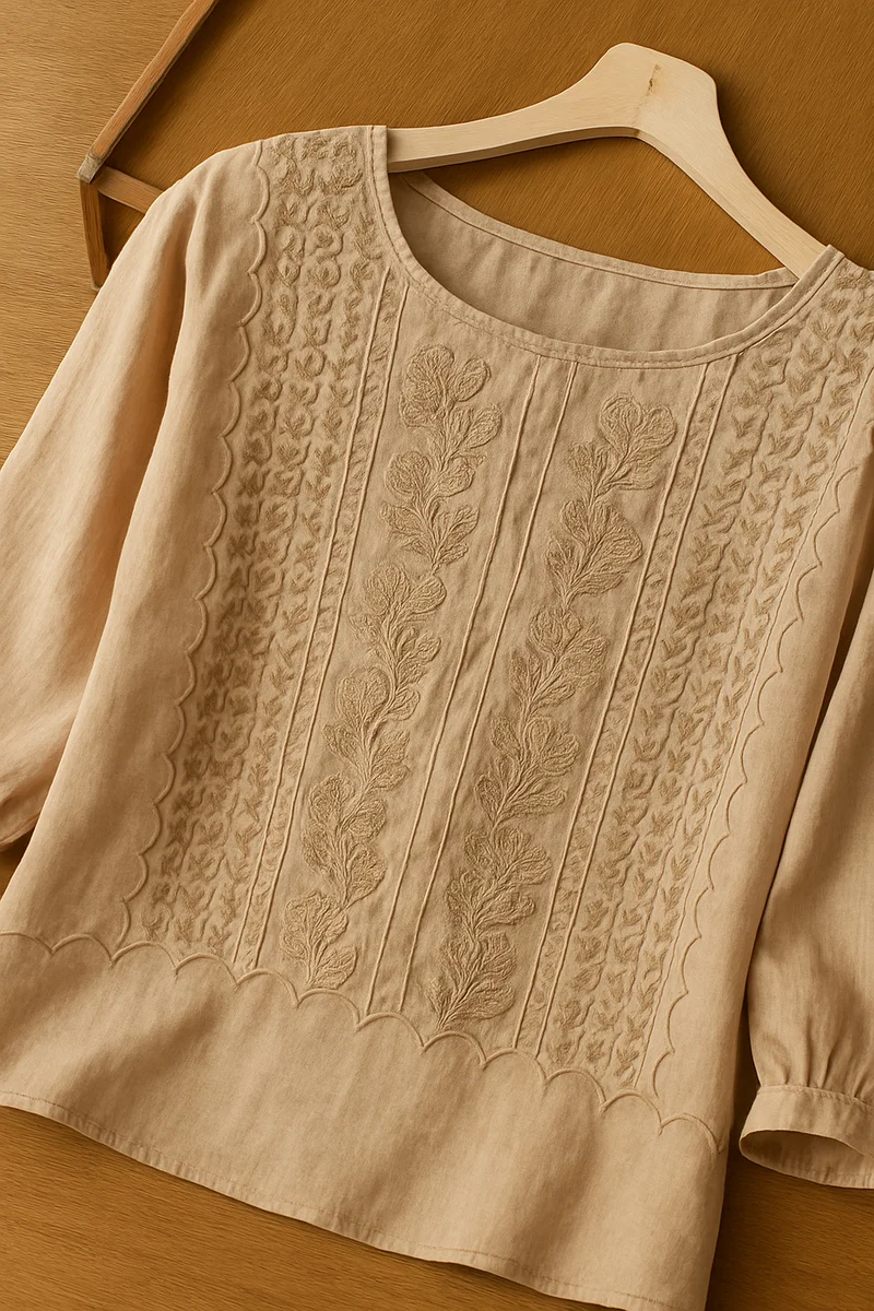 Josefine – Elegante bestickte Damenbluse