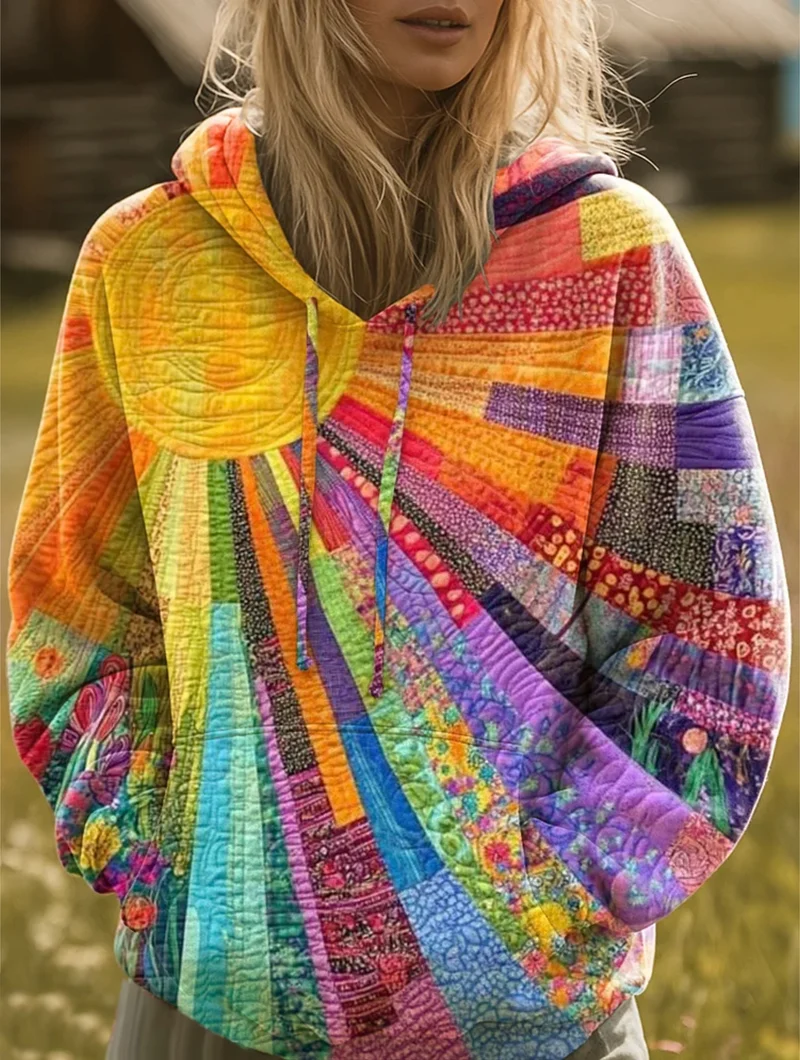 Vanessa – Bunter Pullover im Bohemian-Stil für Damen