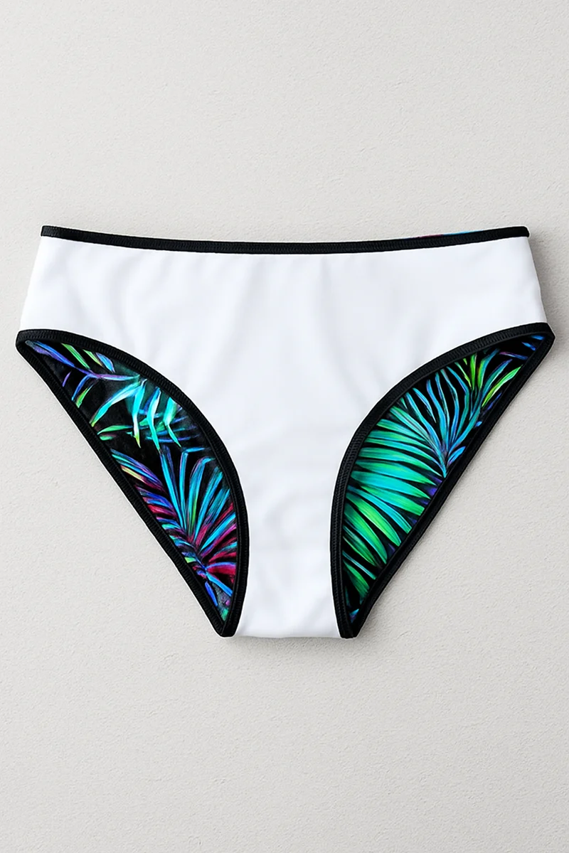 Doreen – Stilvoller, hochgeschnittener Bikini im tropischen Stil für Damen