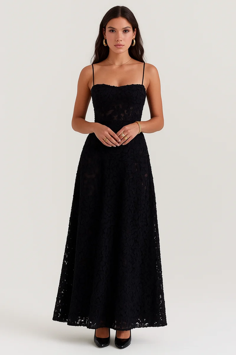 Lara – Elegantes Kleid mit Korsettschnürung und Blumenmuster für Damen
