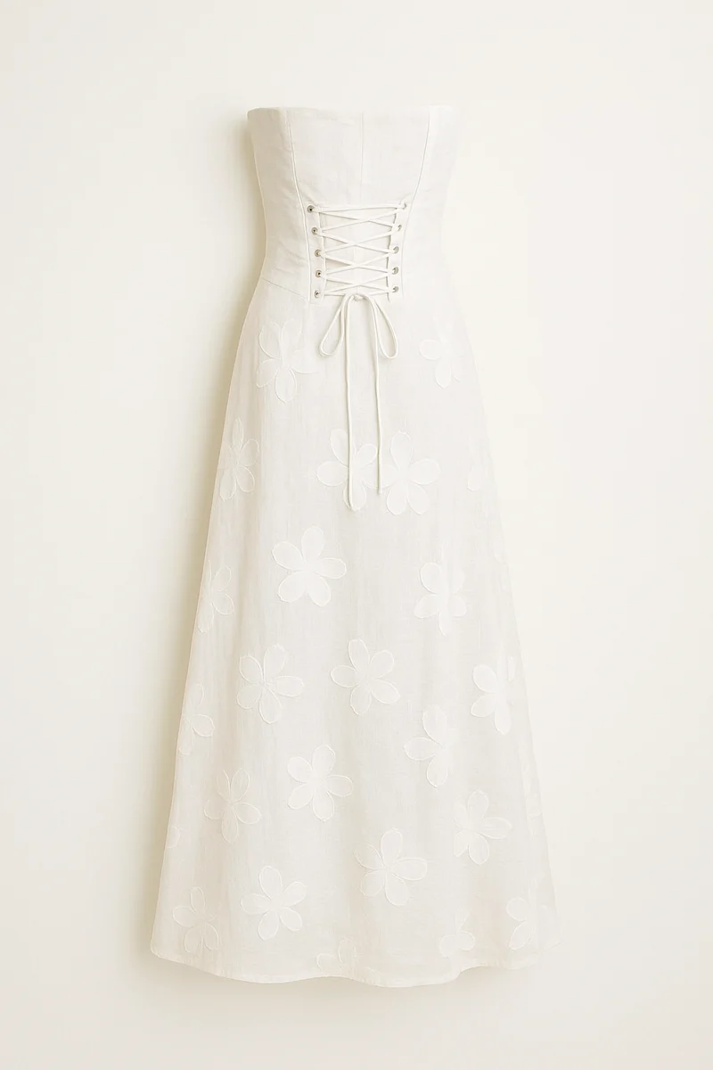 Lara – Elegantes Kleid mit Korsettschnürung und Blumenmuster für Damen