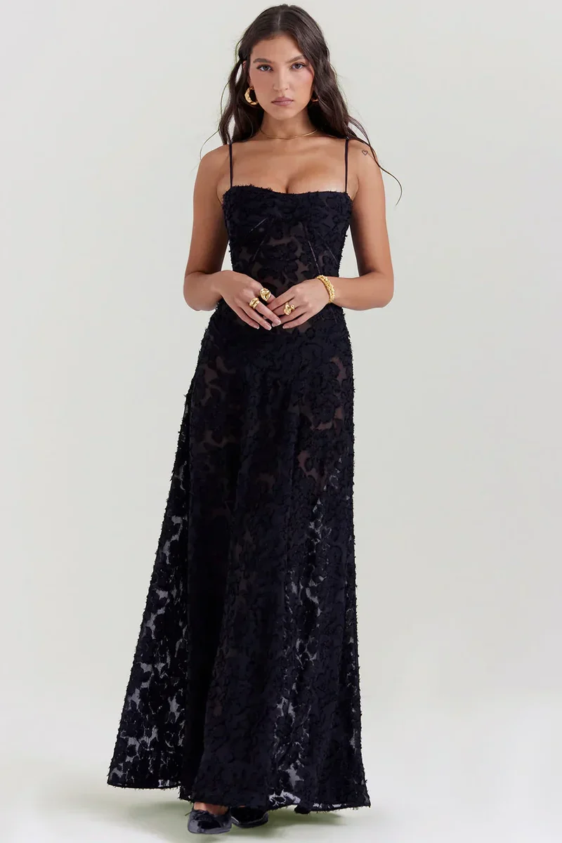 Lara – Elegantes Kleid mit Korsettschnürung und Blumenmuster für Damen