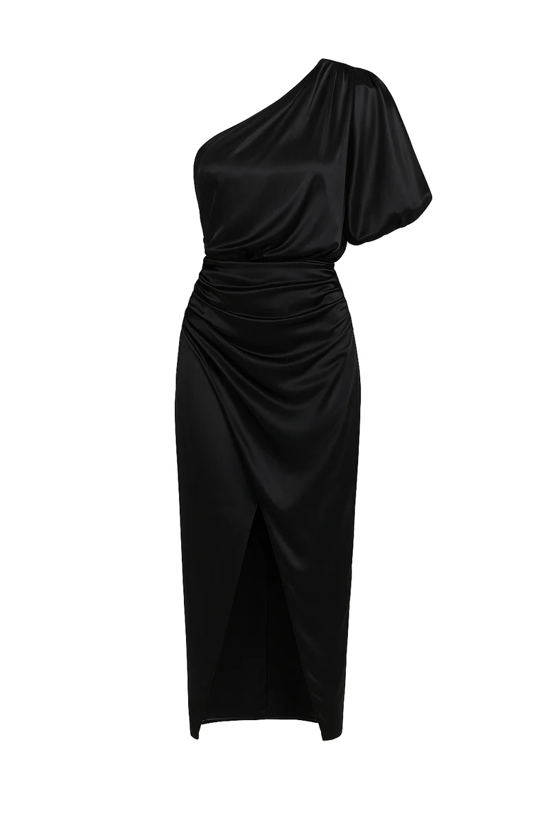 Antonia – Elegantes Ein-Schulter-Kleid aus Satin für Damen