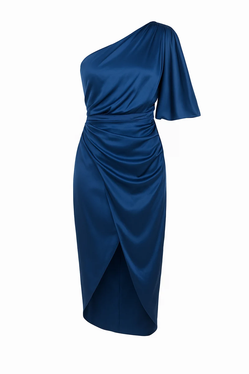 Antonia – Elegantes Ein-Schulter-Kleid aus Satin für Damen