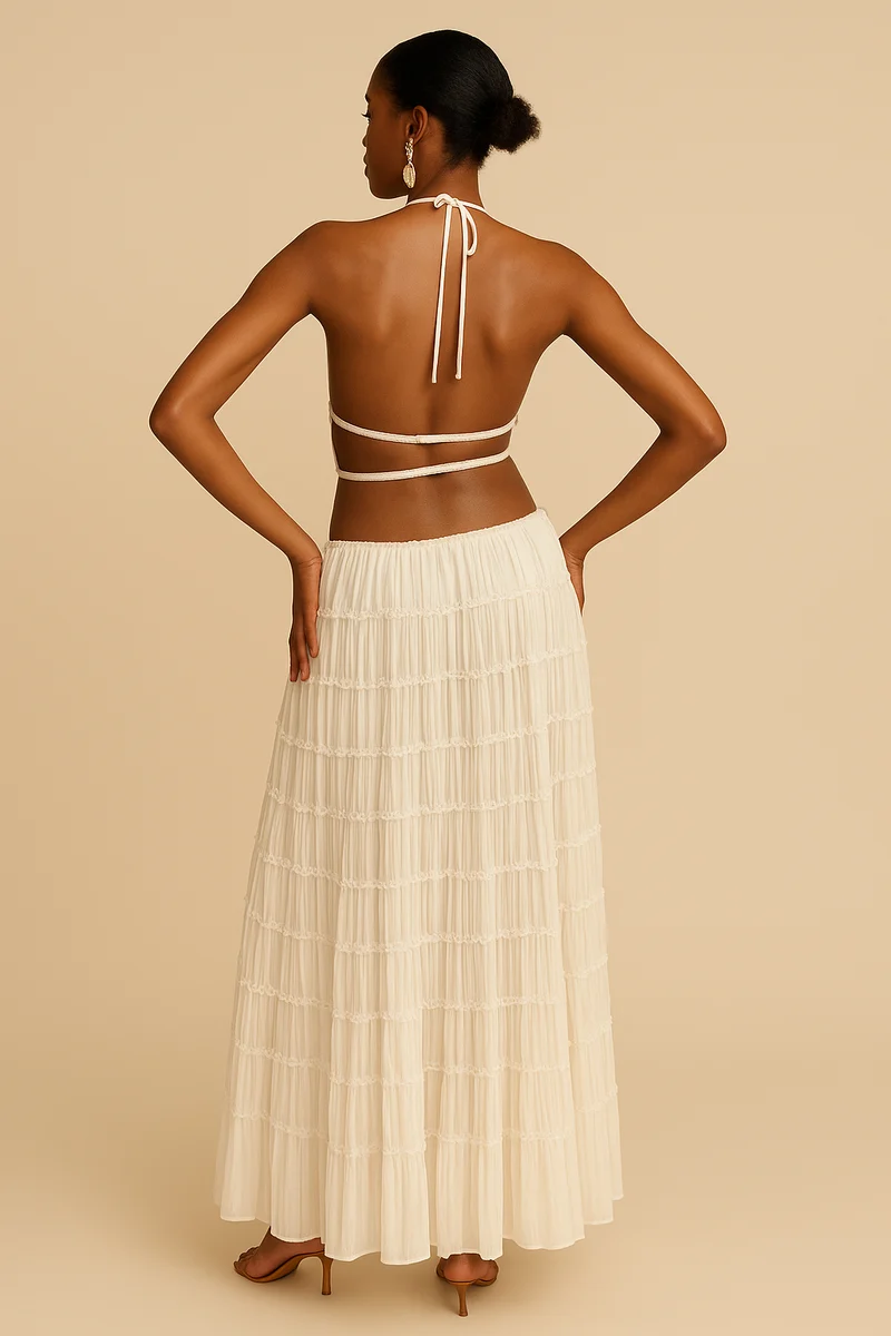 Yvonne – Elegantes zweiteiliges Plisseekleid für Damen
