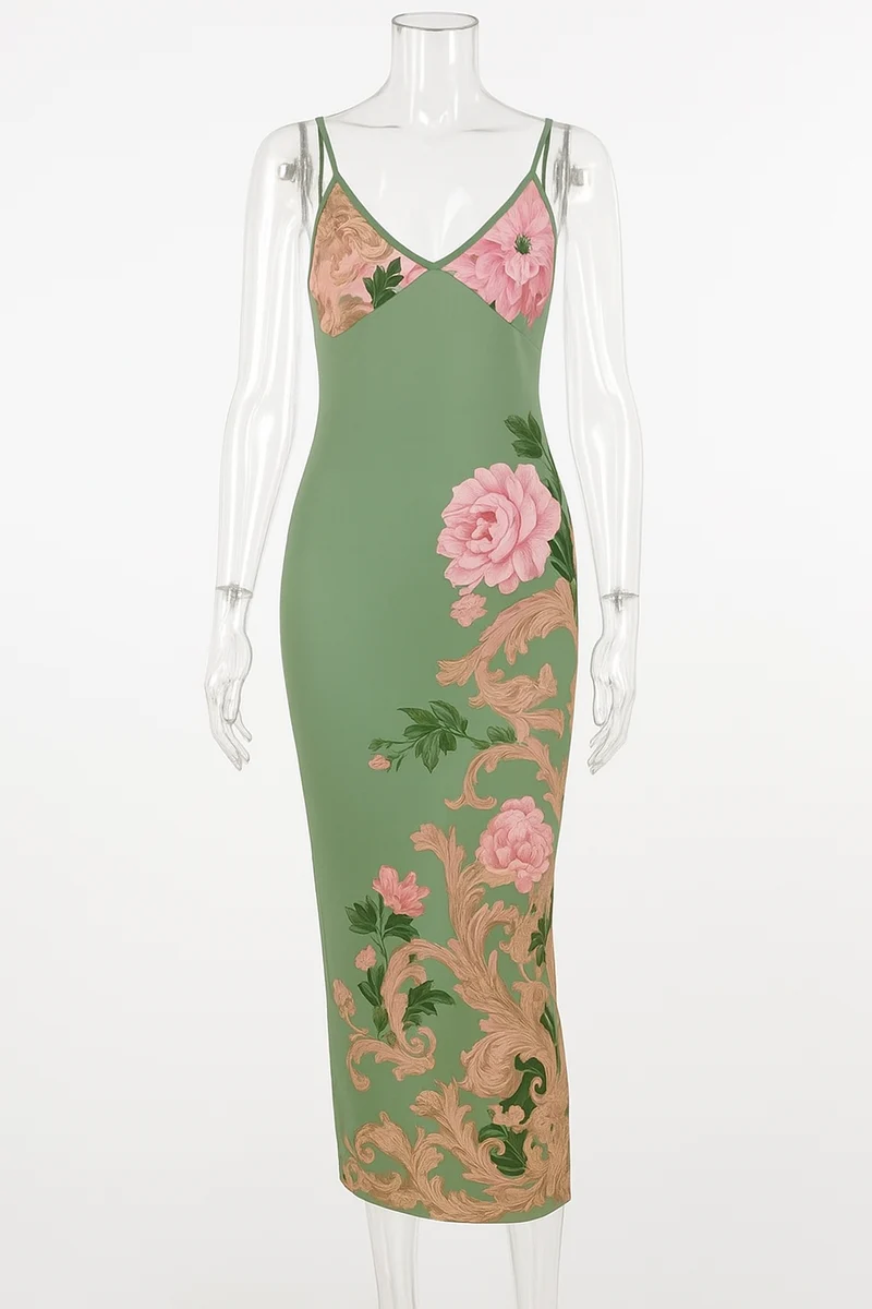 Lila – Elegantes Sommerkleid mit Blumenmuster für Damen