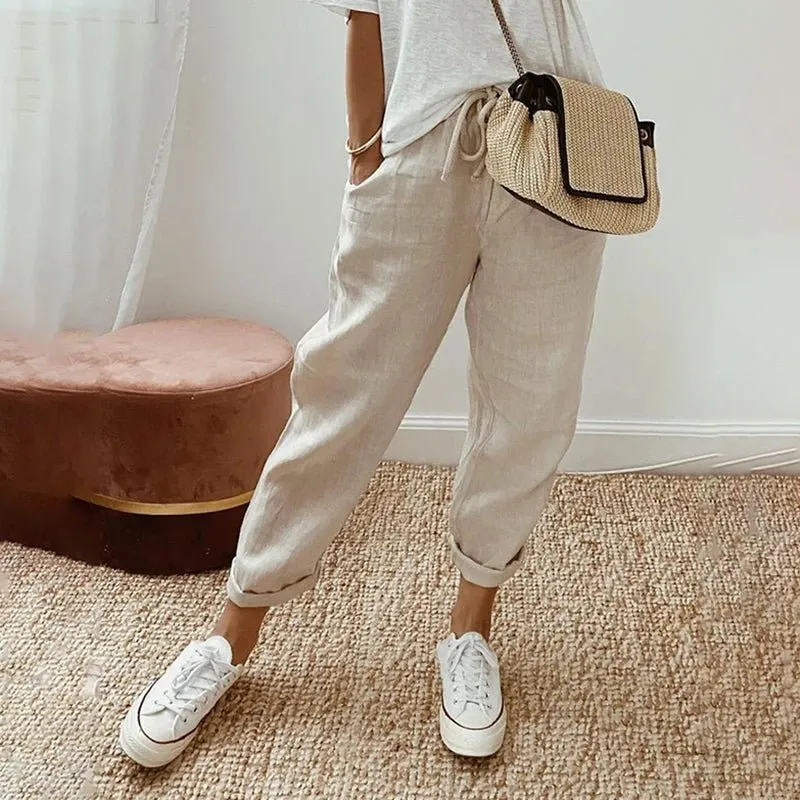 Lydia – Lässige Hose aus Baumwoll-Leinen für Damen