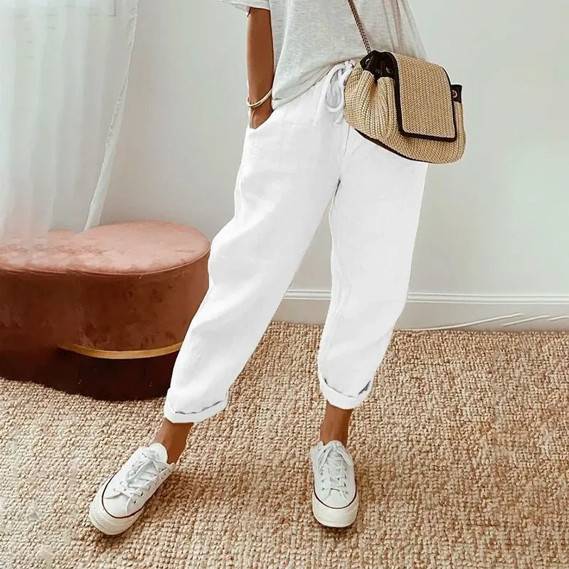 Lydia – Lässige Hose aus Baumwoll-Leinen für Damen