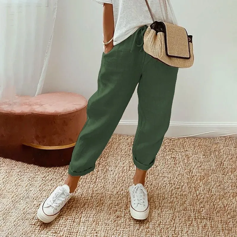 Lydia – Lässige Hose aus Baumwoll-Leinen für Damen