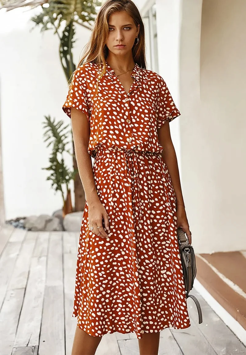 Helga – Stilvolles bedrucktes Sommerkleid für Damen