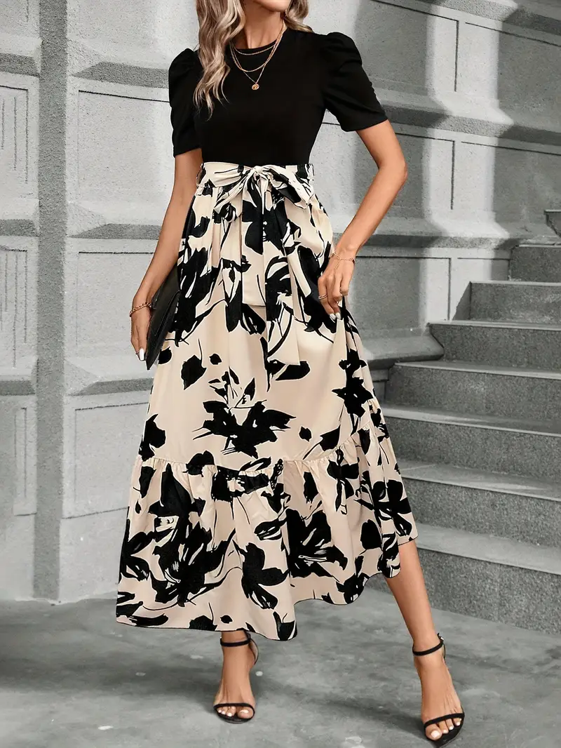 Julia – Elegantes Maxikleid für Damen mit Schleife an der Taille