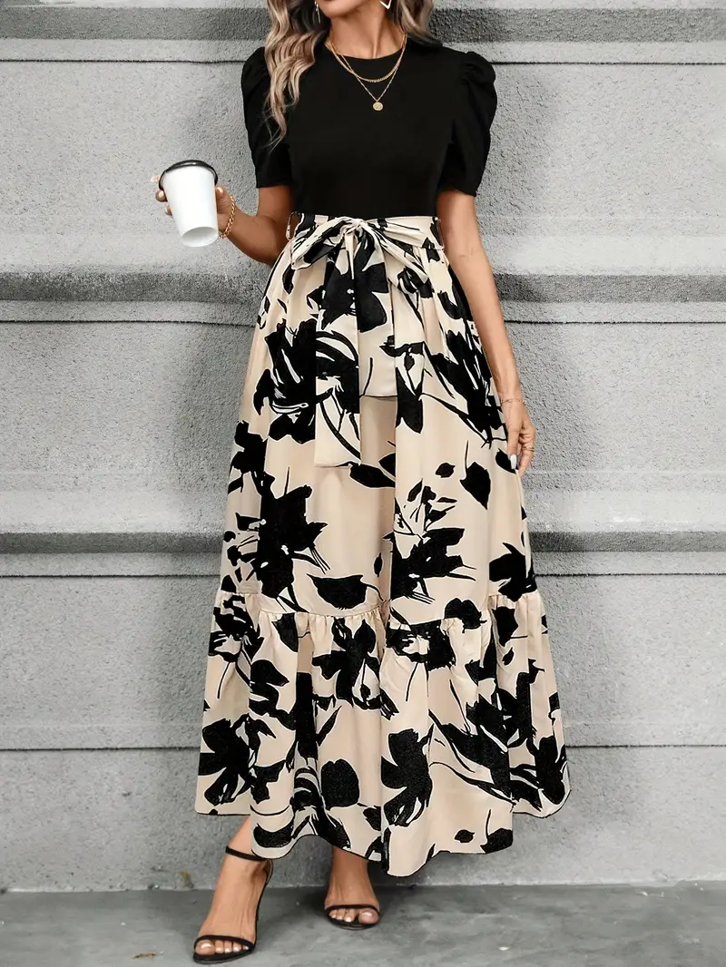 Julia – Elegantes Maxikleid für Damen mit Schleife an der Taille