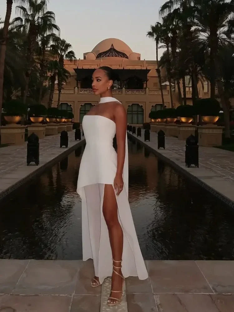 Sabine – Elegantes Maxikleid mit hohem Schlitz für Damen