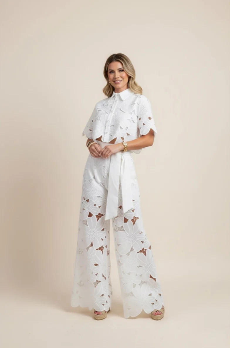 Claudia – Elegantes zweiteiliges Sommer-Set mit Cut-outs für Damen