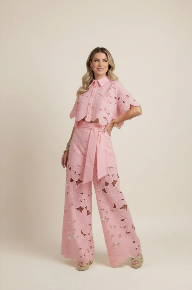 Claudia – Elegantes zweiteiliges Sommer-Set mit Cut-outs für Damen