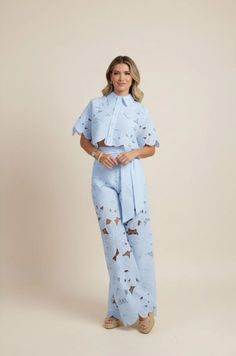 Claudia – Elegantes zweiteiliges Sommer-Set mit Cut-outs für Damen