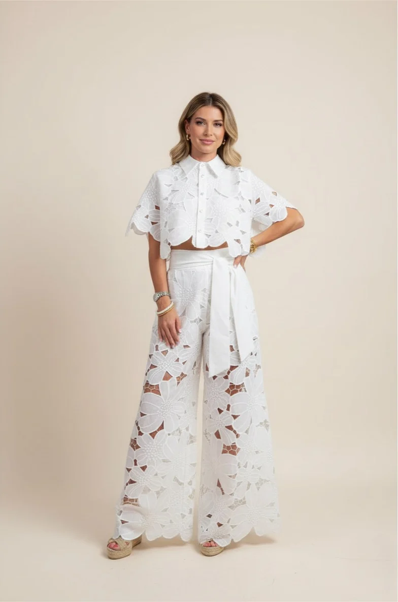 Claudia – Elegantes zweiteiliges Sommer-Set mit Cut-outs für Damen