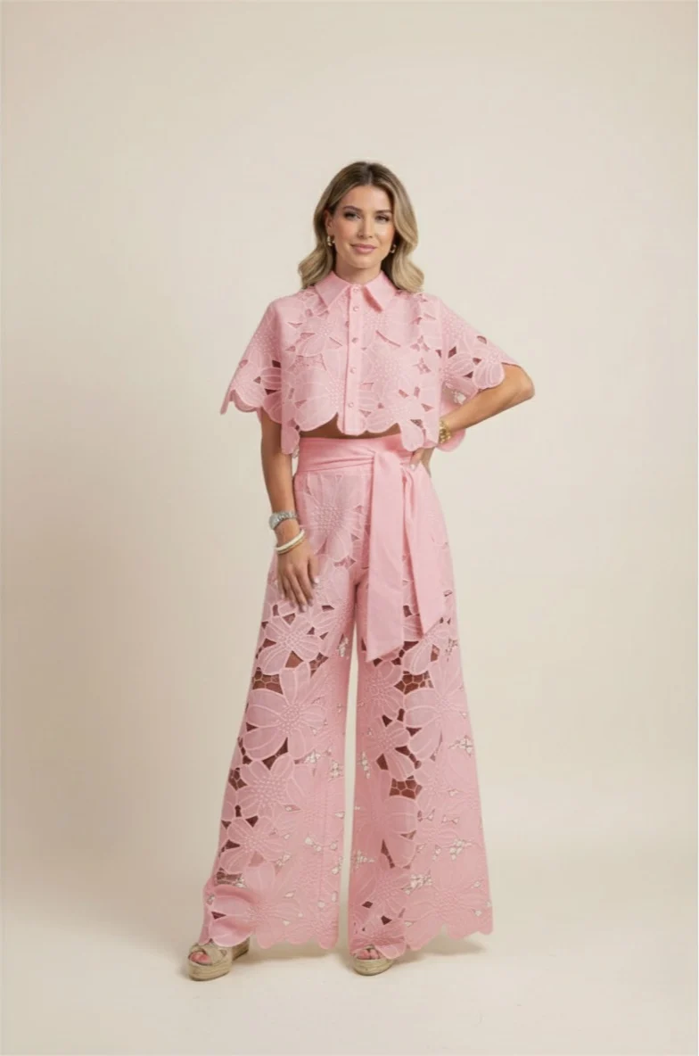 Claudia – Elegantes zweiteiliges Sommer-Set mit Cut-outs für Damen